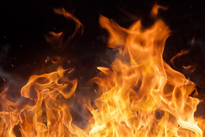 Flames on a black background