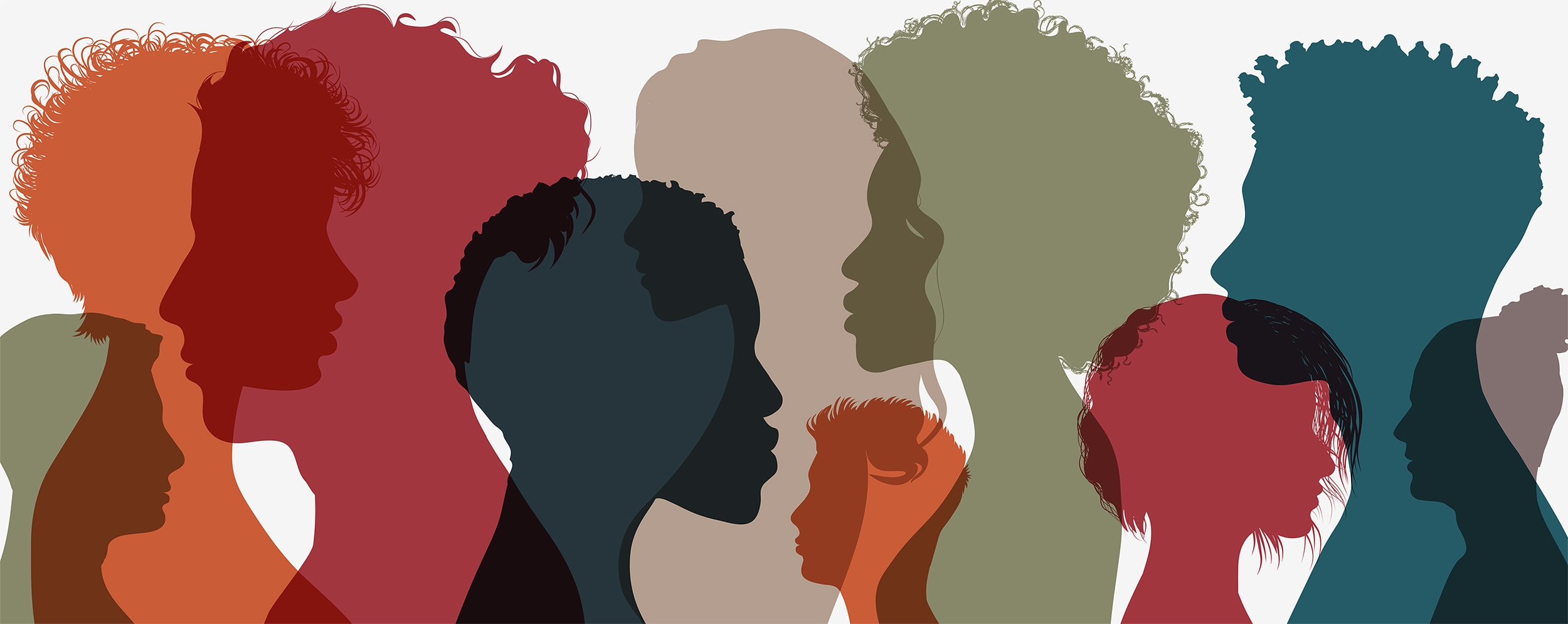 Different Colored Silhouettes of diverse peoples