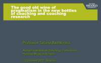The Good Old Wine of Pragmatism in the New Bottles of Coaching and Coaching Research