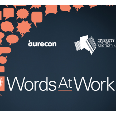 Orange speaking bubble shapes on a dark blue gradient background